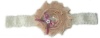 Tiny Bow Fine Diamante Headband - Tan Photo