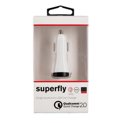 Photo of Superfly 15W Single USB Qualcomm Rapid Car Charger- White