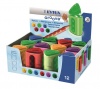 Lyra Groove Twin-Hole Plastic Tub Sharpeners - Display Box of 12 Photo