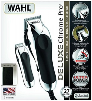 Photo of WAHL Deluxe Chrome Pro Corded Haircutting & Touch-Up Kit - 27 Piece