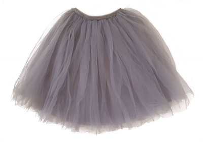 Photo of Long Fluffy Tulle Tutu Skirt in Color Grey