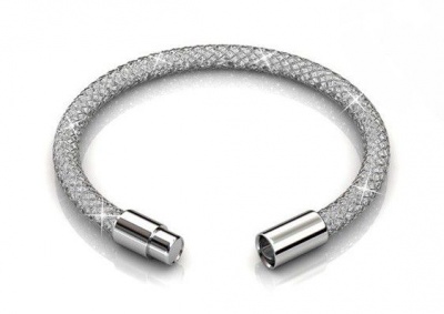 Photo of Destiny Silver Mesh Bracelet with Swarovski Crystals