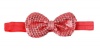 Rounded Sequins Bow Headband in Coral Photo