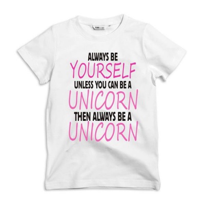 Photo of Noveltees ZA Girls Always Be Yourself Unless You Can Be A Unicorn Kids T-Shirt - White