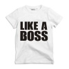 Noveltees ZA Unisex Like A Boss Kids T-Shirt - White Photo