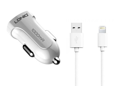 Photo of Apple LDNIO 1000mAh USB Car Charger with Lightning Cable for