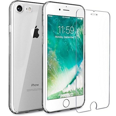 Photo of Apple iPhone 7 Compatible Gel Cover & Glass Protector Combo - Clear