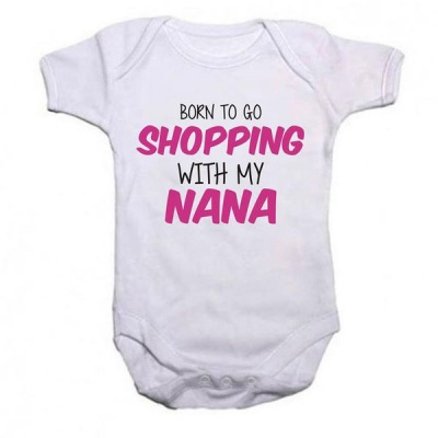Photo of Noveltees ZA Girls Born To Go Shopping With My Nana - White