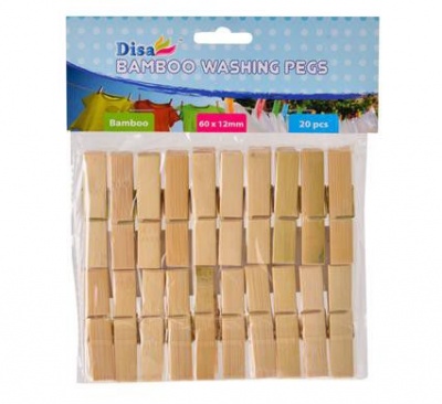 Photo of Bulk Pack 10 x Bamboo Clothes Pegs Pack of 20
