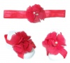 Diamante Headband with Barefoot sandal - Red Photo