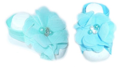 Photo of Baby Headbands Diamante Baby Barefoot Sandals - Mint