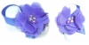 Diamante Baby Barefoot Sandals - Purple Photo
