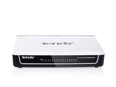 Photo of Tenda 16-Port Fast Ethernet Desktop Switch - Black & White