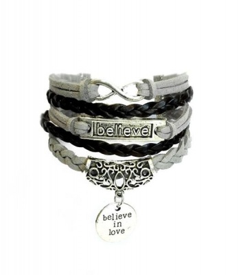 Photo of Urban Charm Believe In Love Infinity Bracelet - Black & Grey