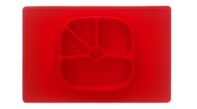 Nom Nom Beads Nom Nom Baby Silicone Placemat Plate Red