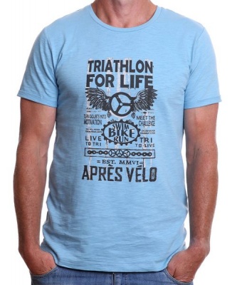 Photo of Apres Velo Triathlon For Life Mens Tee in Blue