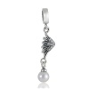 Sterling Silver Teardrop Angel Wings Charm/Pendant D-S347 Photo
