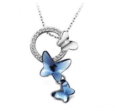Photo of Destiny Butterfly Dream Earring And Necklace Set with Swarovski Crystals