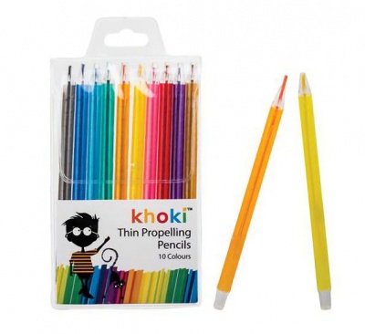 Photo of Bulk Pack 4x Propelling Pencil Crayons Pack of 10 Assorted Thin Crayons