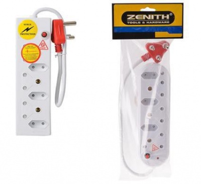 Zenith Six Way Multiplug for 2 Prong and 3 Prong Plugs