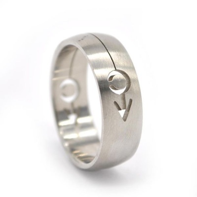 Photo of Xcalibur Stainless Steel Band 8mm Wide Half Round Ring - TXR028