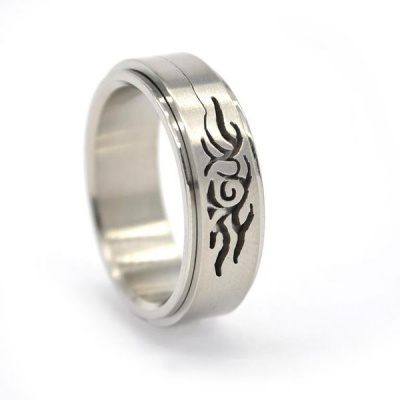 Photo of Xcalibur Stainless Steel Band 8mm Wide with 2X Highly Polished Grooves - TXR031