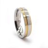 Xcalibur Stainless Steel Twin Pack with 1X 6mm Two Tone Flat Plate Link & Yellow Gold Plated Ring - TXSET002 Photo