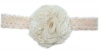 Baby Headbands Detailed Net Flower Headband - Tan Photo