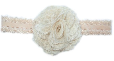 Photo of Baby Headbands Detailed Net Flower Headband - Tan