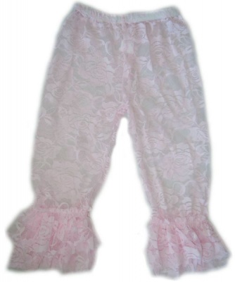 Photo of Baby Headbands Lace Leggings Bootleg Pants - Baby Pink