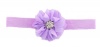 Elastic Headband with Chiffon Flower and Rhinestone - Purple Photo
