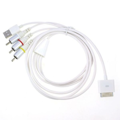 Photo of Video AV Cable to TV 3RCA & USB Charger for iPad/iPod/iPhone 4 4S /iPod Touch with 1.8m Cable