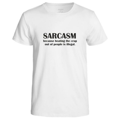 Photo of Qtees Africa Sarcasm Because Beating The Shit Outof People Is Illegal Men's T-Shirt - B