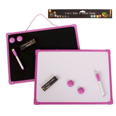 Photo of 2-in-1 Educational Whiteboard / Chalkboard for Learning - Pink