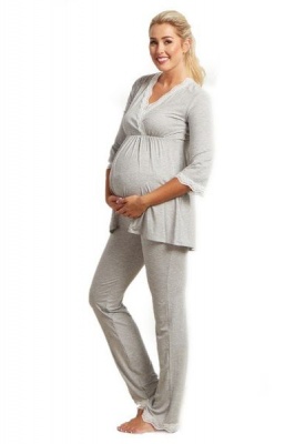 Photo of Absolute Maternity Nursing Lace Pyjama Set Melange