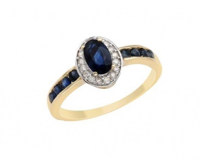 Photo of Miss Jewels 1.14ctw Natural Sapphire And Diamond Engagement Ring In 10K Yellow Gold