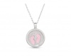 Pink Enamel Feet Pendant and Chain in 925 Sterling Silver Photo