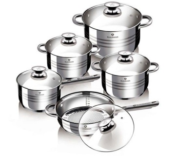 Photo of Blaumann 10-Piece Stainless Steel Induction Bottom Jumbo Cookware Set