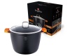 Berlinger Haus 28cm Marble Coating Oven Safe Stock Pot with Glass Lid Black - Granit Diamond Line Photo