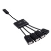 Photo of Tuff Luv Tuff-Luv Portable 4" 1 USB Type-C to 3 Ports USB 2.0 OTG HUB Cable - Black Photo of Tuff Luv Tuff-Luv Portable 4" 1 USB Type-C to 3 Ports USB 2.0 OTG HUB Cable - Black
