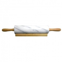 Marble Rolling Pin with Wooden Handles
