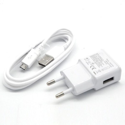 Fast charge Travel adapter and micro usb cable white