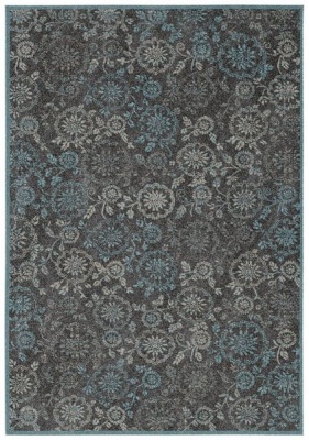 Photo of Rugs Original Antique - Brown & Light Silver Floral Inspired Design