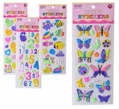 Photo of Bulk Pack 15 X Puffy Stickers Assorted Neon Colours