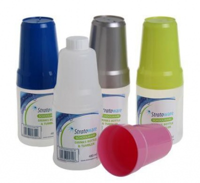 Photo of Bulk Pack 15 X Water Bottle & Tumbler-Set Plastic 480ml Assorted