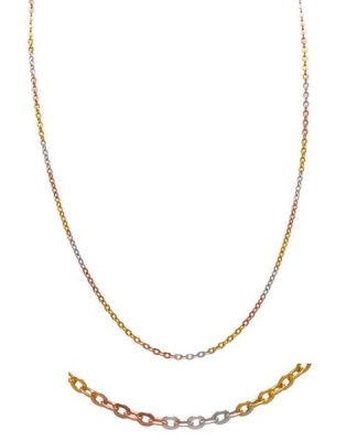 Photo of Art Jewellers 9Ct/925 Tri-Colour Gold Fusion Fancy Link Necklace - AH60BR1LSP3C-55