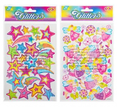 Photo of Bulk Pack 8 x Glitter Stickers Assorted - Packs of 25