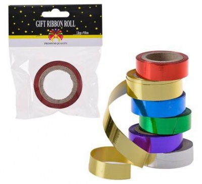 Photo of Bulk Pack 6 x Metallic Gift Wrap Ribbon - Assorted Colours