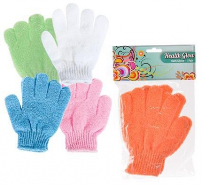 Photo of Bulk Pack 6 x Health Glow Bath Body Glove 18 cm 1 Pair - Assorted Colours