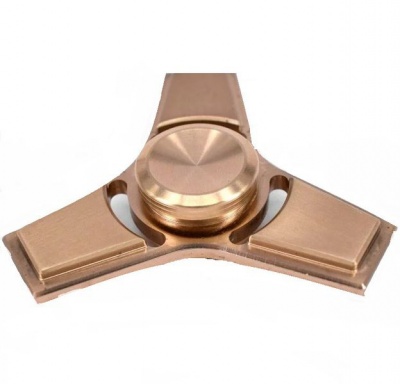 Copper Tri Fidget Spinner with High Speed Steel Ball Bearings